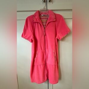 Jasmine Rose Intimates Vintage Coral Pink Zippered Coverup/Lounge Dress